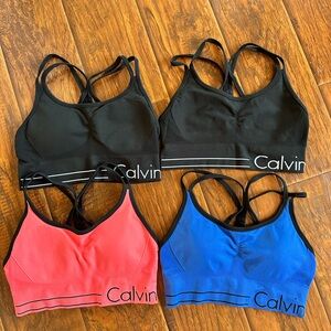 Calvin Klein Women's Swim Tops - Black, Coral, Cobalt